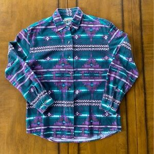 VTG Cumberland Outfitters Aztec Print Button Down